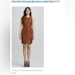 Trina Turk Carnequie Leather Sheath Dress